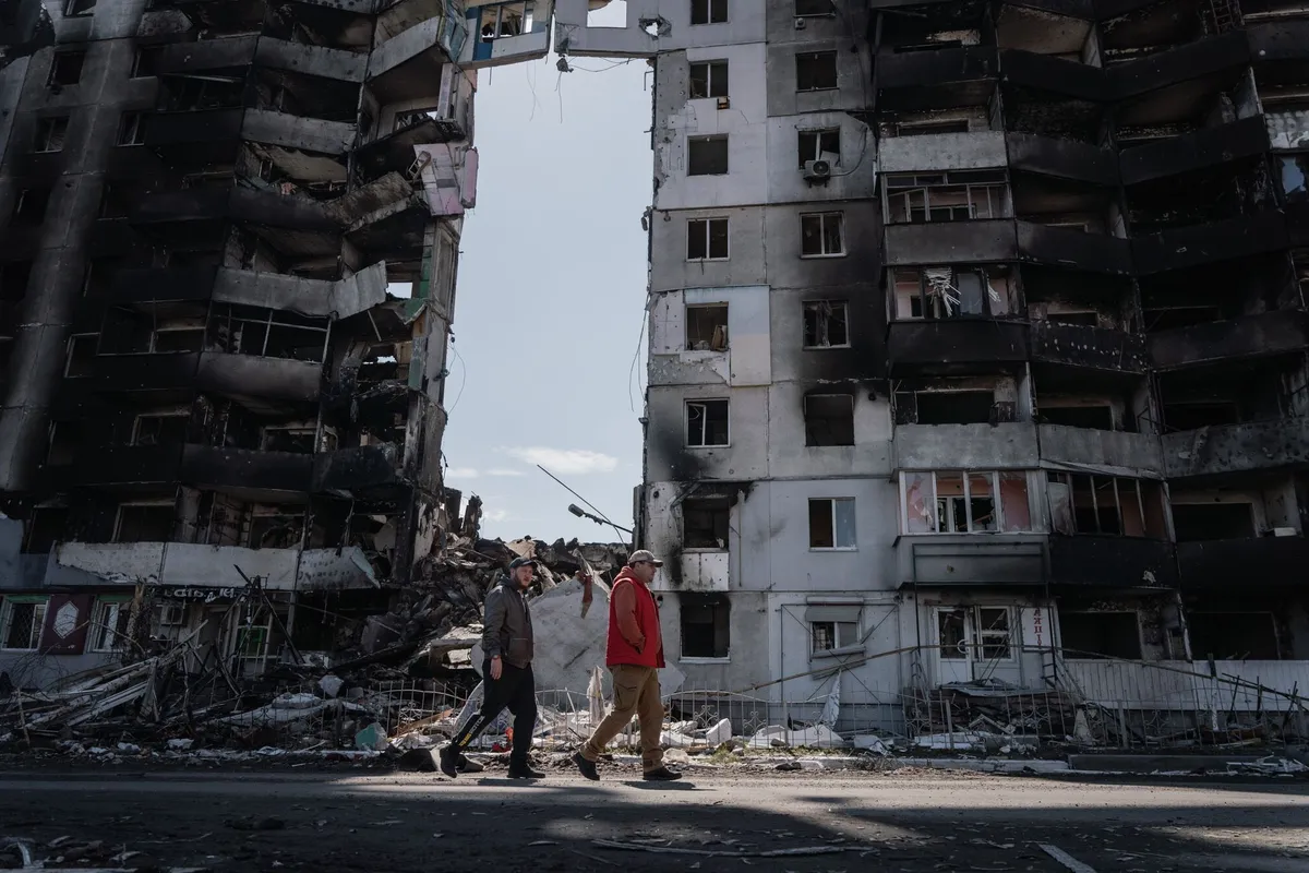 Разрушенный дом в Украине